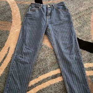 Nasty gal high waisted denim striped mom jeans